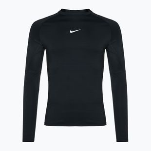 Herren Trainings-Langarmshirt Nike Pro Warm LS schwarz/weiß