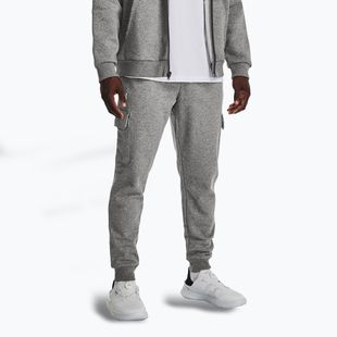 Hose Herren Under Armour Rival Fleece Cargo Jogger castlerock light heather / white