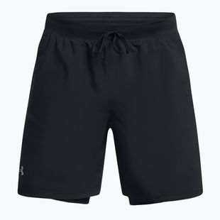 Lauf Shorts Herren Under Armour Launch 7" 2IN1 black / black / reflective