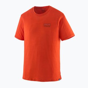 Herren Patagonia Cap Cool Merino Blend Graphic Shirt fitz roy strata/pollinator orange