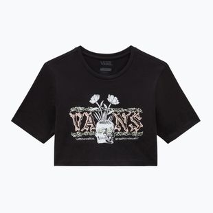 Women's Vans wachsende Ideen Crew Crop Ii schwarzes T-Shirt