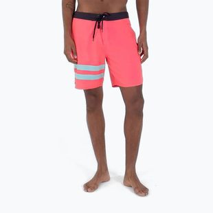 Männer Hurley Phantom Block Party 18" schwimmen Shorts neon pink