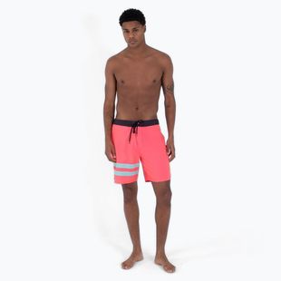Männer Hurley Phantom Block Party 18" schwimmen Shorts neon pink
