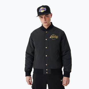Herren New Era NBA Script BP Bomber Los Angeles Lakers Jacke schwarz