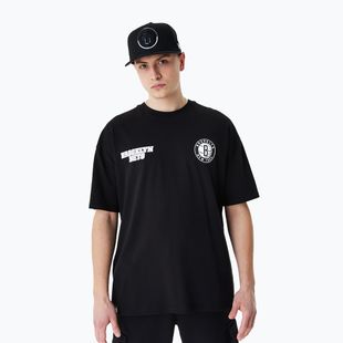 Männer neue Era NBA große Grafik BP OS Tee Brooklyn Nets schwarz