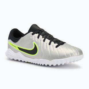 Fußballschuhe Kinder Nike Tiempo Legend 10 Academy TF metallic silver/volt/black