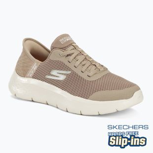 SKECHERS Slip-ins Damen Go Walk Flex Grand Entry taupe/weiß Schuhe
