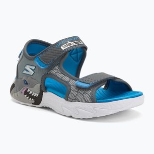 SKECHERS S-Lights Creature Splash anthrazit/blau Kindersandalen