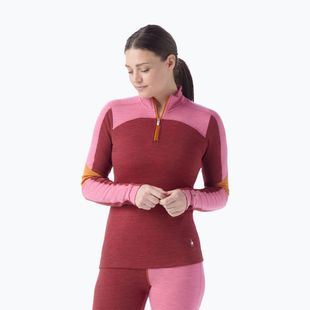Thermoaktiver Sweatshirt Hoodie Damen Smartwool Classic Thermal Merino Base Layer Colorblock 1/4 Zip Boxed