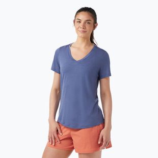 Trekking-Shirt Damen Smartwool Active Ultralite V-Neck nightfall blue