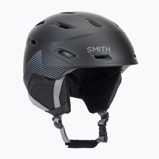 Skihelm Smith Mission matte black stripes