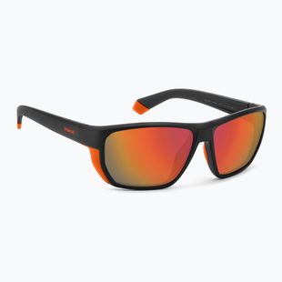 Polaroid PLD 7057/S mattschwarze orange/rote mehrschichtige polarisierte Herren-Sonnenbrille
