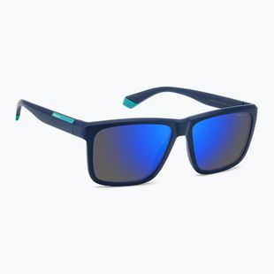 Polaroid PLD 2164/S matt blau/blauer Spiegel polarisierte Herren-Sonnenbrille