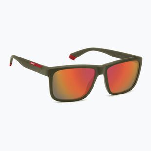 Polaroid PLD 2164/S militärisch grün/rot mehrschichtige polarisierte Herren-Sonnenbrille