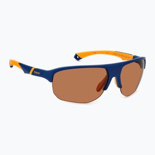 Polaroid PLD 7059/S Herren Sonnenbrille matt blau orange/braun polarisiert mit hohem Kontrast