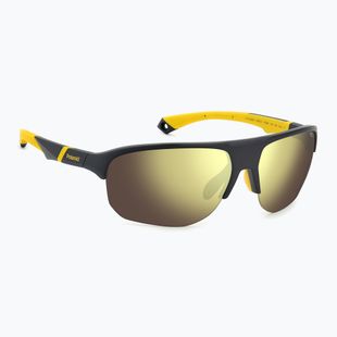 Polaroid PLD 7059/S Herren Sonnenbrille mattschwarz gelb/gold polarisiert mit hohem Kontrast