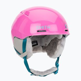 Kinder-Skihelm Smith Glide Jr Mips vivid pink hearts