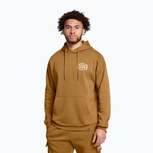 Hoodie Herren Under Armour Project Rock Icon Fleece Hoodie yellow ochre/silt