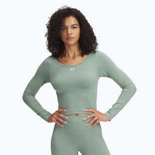 Trainings Longsleeve Damen Under Armour Train Seamless silica green/white