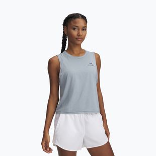 Trainingstop Damen Under Armour Rush Energy Crop Tank downpour gray/downpour gray