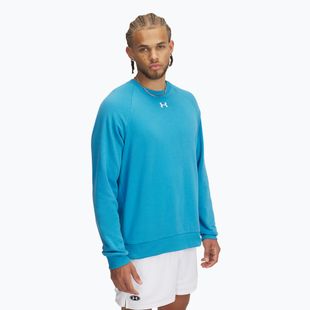 Hoodie Sweatshirt Herren Under Armour Rival Fleece Crew ether blue/white