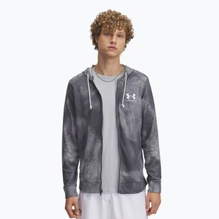 Hoodie Sweatshirt Herren Under Armour Rival Terry Printed FZ castlerock/onyx white