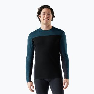 Herren Thermoaktiv-Funktionsshirt Smartwool Classic Thermal Merino Base Layer Colorblock Crew Boxed twilling blue/black