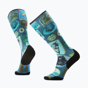 Skisocken Smartwool Ski Targeted Cushion Explorer Print OTC deep navy