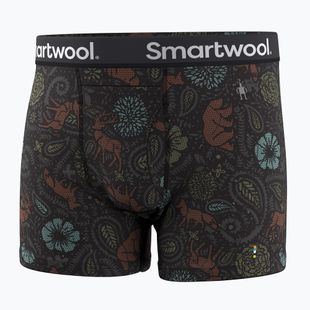 Thermoaktive Herren-Boxershorts Smartwool Merino Print Boxer Brief Boxed black paisley