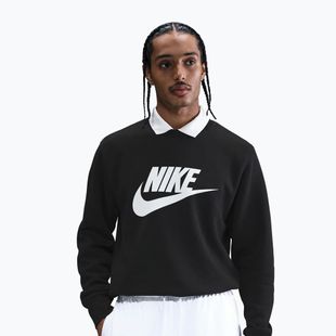 Herren-Sweatshirt Nike Sportswear Club Graphic Fleece Crew Black/White