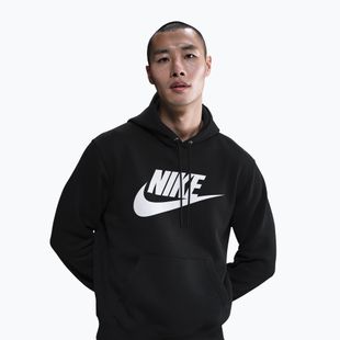 Herren-Hoodie Nike Club Pullover Hoodie black/black/white