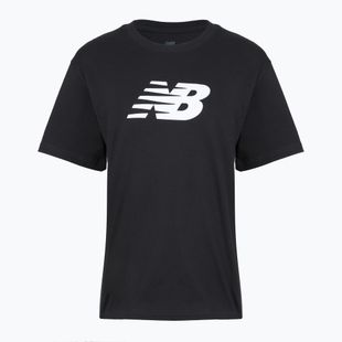 Damen T-Shirt New Balance Sport Jersey Relaxed Logo black/white