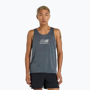 Herren New Balance Athletics Reflektierendes graphitfarbenes Lauftank-Top