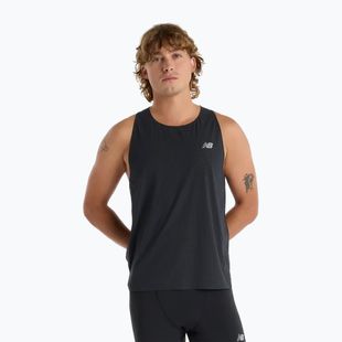 Herren New Balance Race Day Ultra Light Singlet schwarzes Lauftank-Top