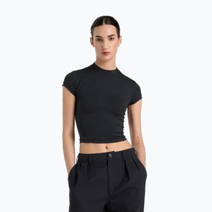 Frauen New Balance Define Fitted schwarzes T-shirt