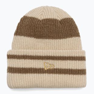 Wintermütze Damen New Era Stripe Cuff Knit Beanie beige