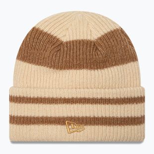 Wintermütze Damen New Era Stripe Cuff Knit Beanie beige