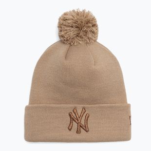Basecap Damen New Era Metallic Bobble Knit Beanie New York Yankees beige