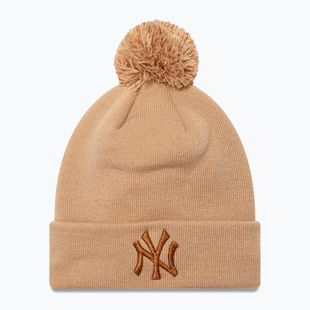 Basecap Damen New Era Metallic Bobble Knit Beanie New York Yankees beige