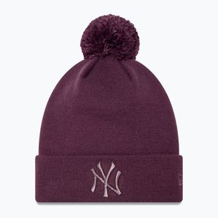 Basecap Damen New Era Metallic Bobble Knit Beanie New York Yankees dark purple