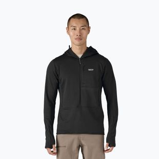 Herren Patagonia R1 Hybrid Pullover Softshell Jacke schwarz