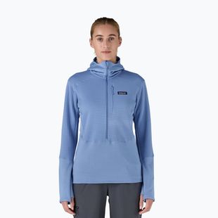 Damen Softshelljacke Patagonia R1 Hybrid Pullover Hoody reichlich blau