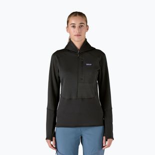 Damen Softshelljacke Patagonia R1 Hybrid Pullover Hoody schwarz
