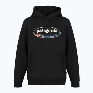 Herrenpullover Patagonia '95 Oval Logo Uprisal Hoody Black: Kaleido