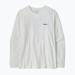 Damen-Longsleeve Patagonia P-6 Logo Responsibili-Tee LS fiber white