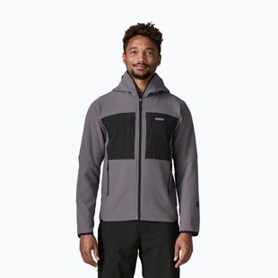 Herren-Trekkingsweatshirt Patagonia R2 TechFace Hoody may grey