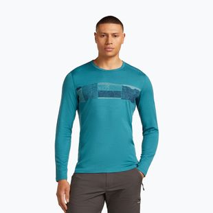 Thermo-Longsleeve Herren icebreaker Merino 200 Oasis Crewe Elevation Line topaz