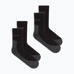 Herrensocken icebreaker Merino Hike+ Light Crew 2 pairs black/obsidian