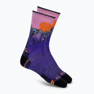 Damen Socken Smartwool Hike Mountain Sunrise Print Crew deep navy