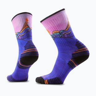 Damen Socken Smartwool Hike Mountain Sunrise Print Crew deep navy